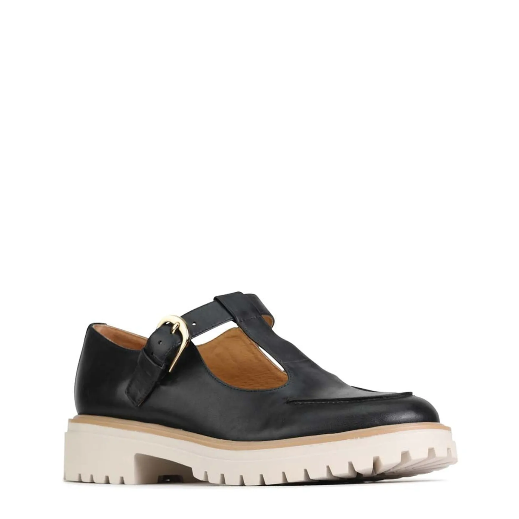 ANJA T-BAR LOAFERS LEATHER>EOS Footwear Clearance