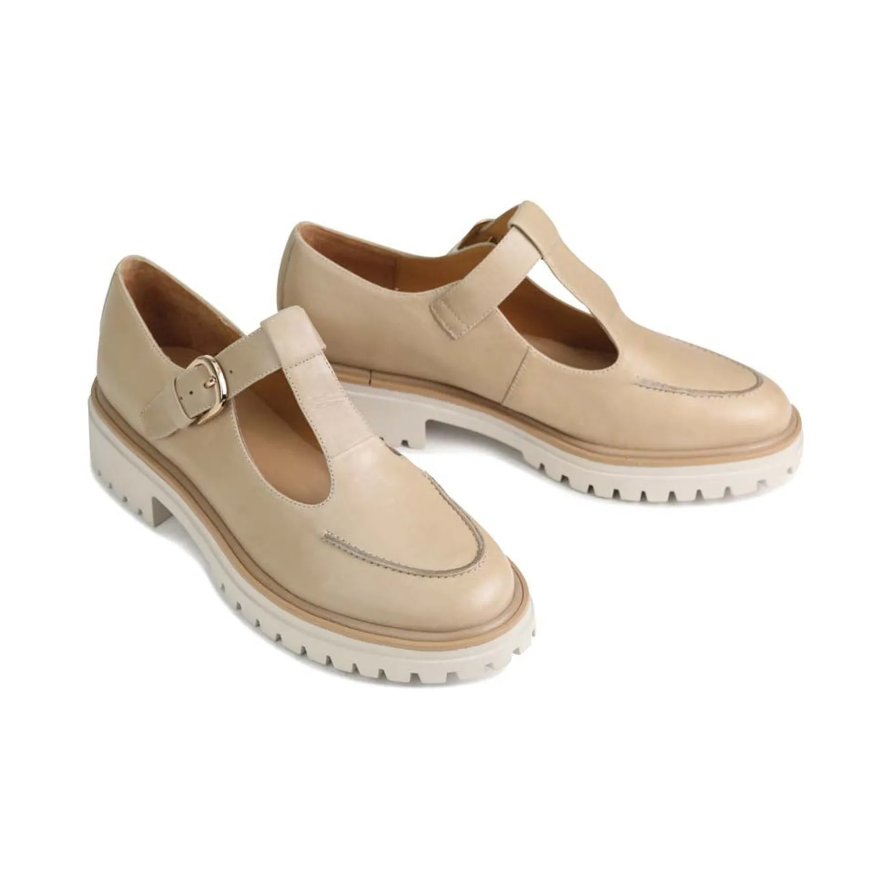 ANJA T-BAR LOAFERS LEATHER>EOS Footwear Clearance