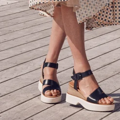 BROOKE LEATHER WEDGE SANDAL>EOS Footwear Cheap