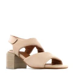 CHARBEL LEATHER BLOCK HEEL SANDALS><noscript><img width=