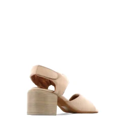 CHARBEL LEATHER BLOCK HEEL SANDALS><noscript><img width=