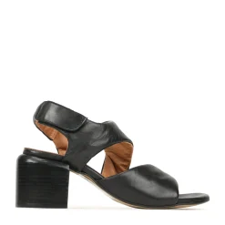 CHARBEL LEATHER BLOCK HEEL SANDALS><noscript><img width=