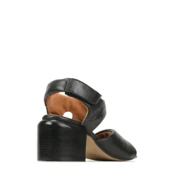 CHARBEL LEATHER BLOCK HEEL SANDALS><noscript><img width=