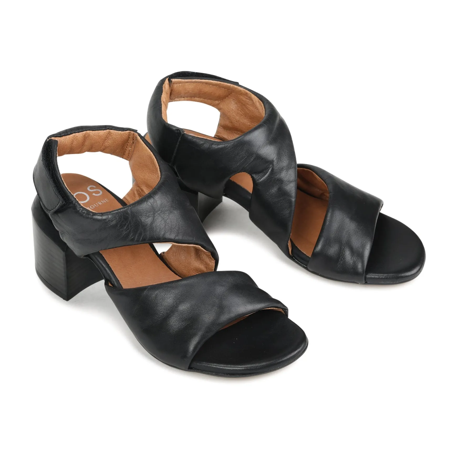 CHARBEL LEATHER BLOCK HEEL SANDALS>EOS Footwear Shop