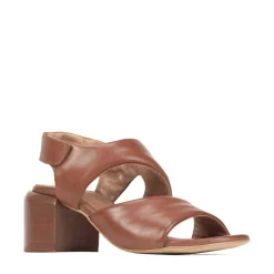 CHARBEL LEATHER BLOCK HEEL SANDALS><noscript><img width=