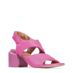 CHARBEL LEATHER BLOCK HEEL SANDALS><noscript><img width=