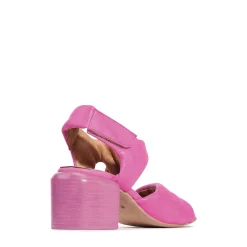 CHARBEL LEATHER BLOCK HEEL SANDALS><noscript><img width=