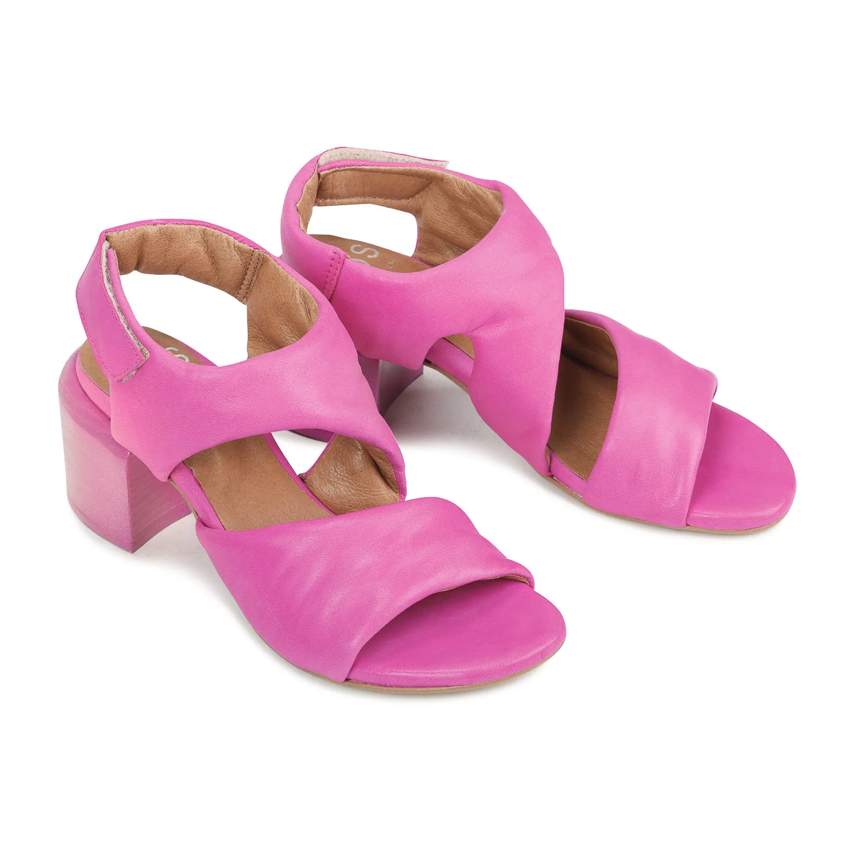 CHARBEL LEATHER BLOCK HEEL SANDALS>EOS Footwear Shop