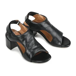 CHARICE LEATHER BLOCK HEEL SANDALS><noscript><img width=
