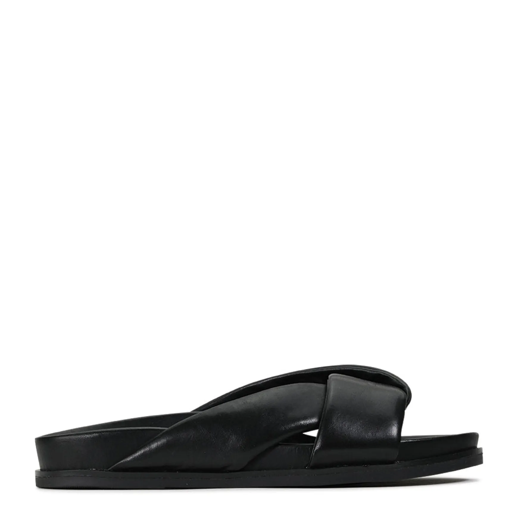 CROSS LEATHER SLIDE SANDALS>EOS Footwear Hot