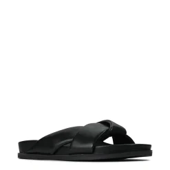 CROSS LEATHER SLIDE SANDALS>EOS Footwear Hot