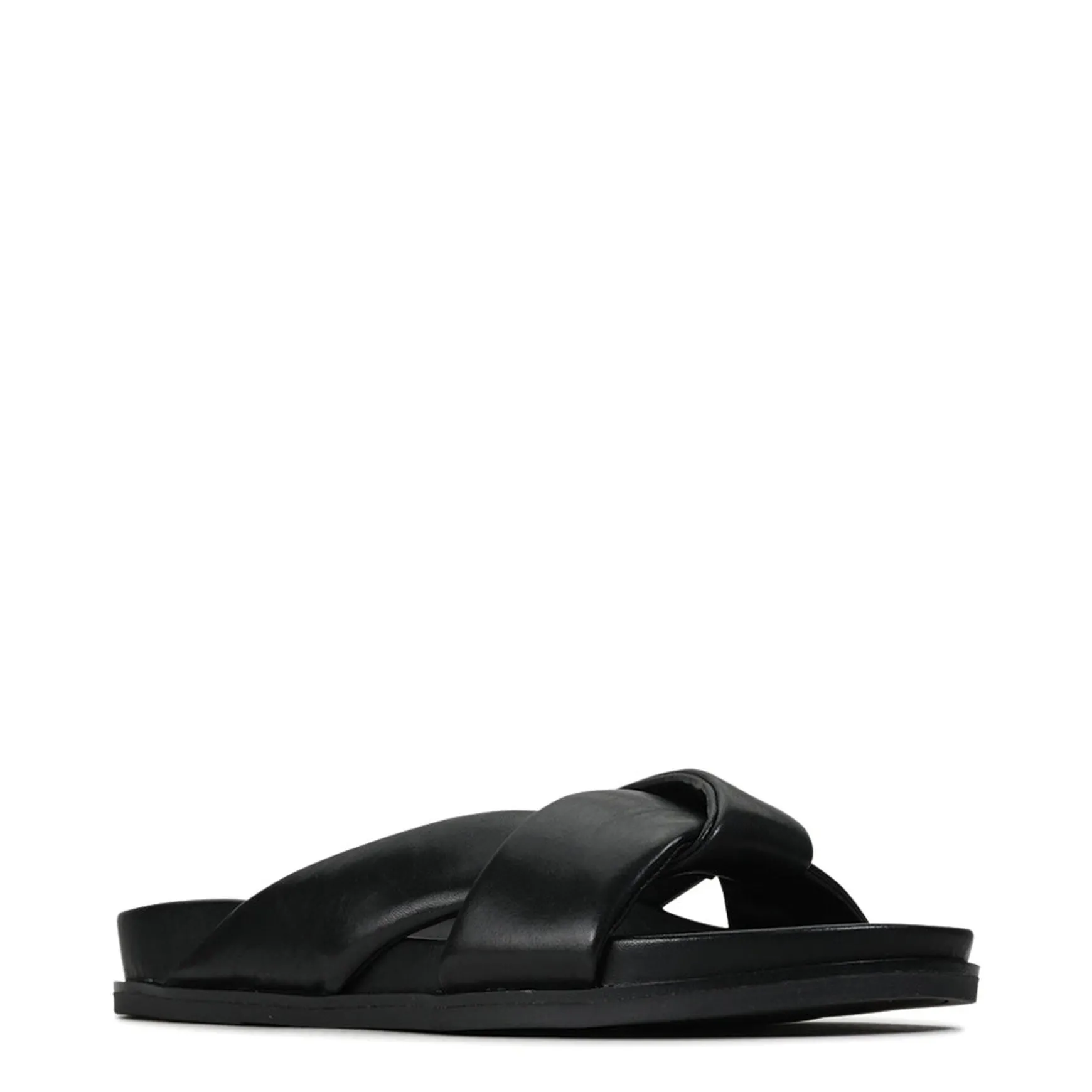 CROSS LEATHER SLIDE SANDALS>EOS Footwear Hot