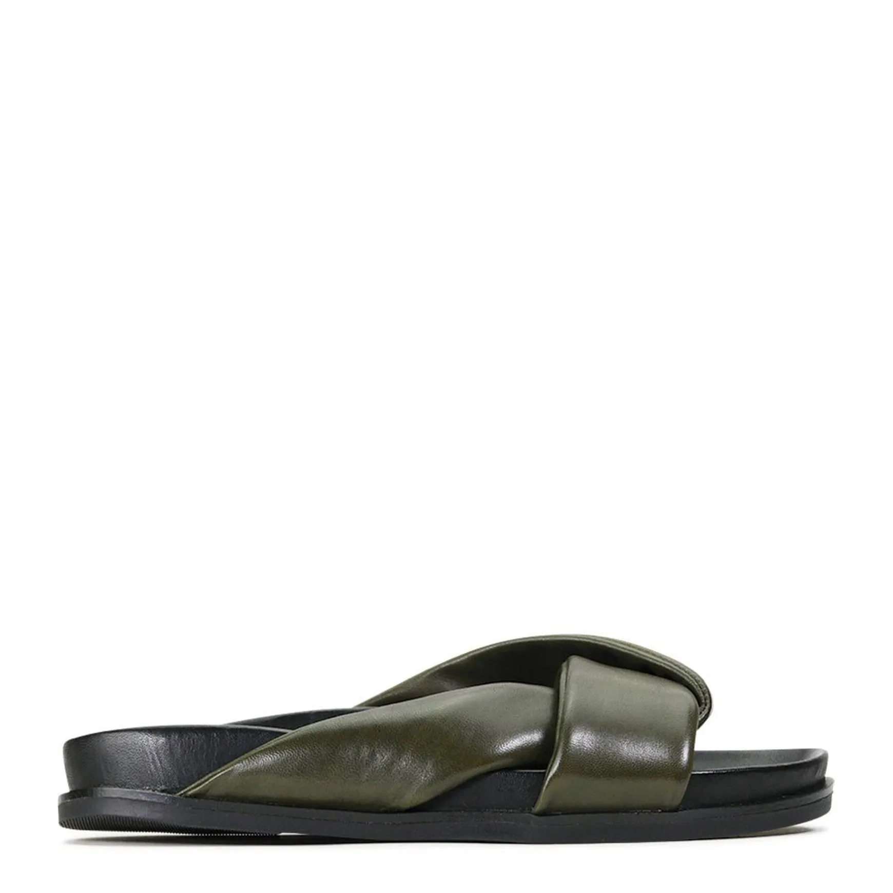 CROSS LEATHER SLIDE SANDALS>EOS Footwear Hot