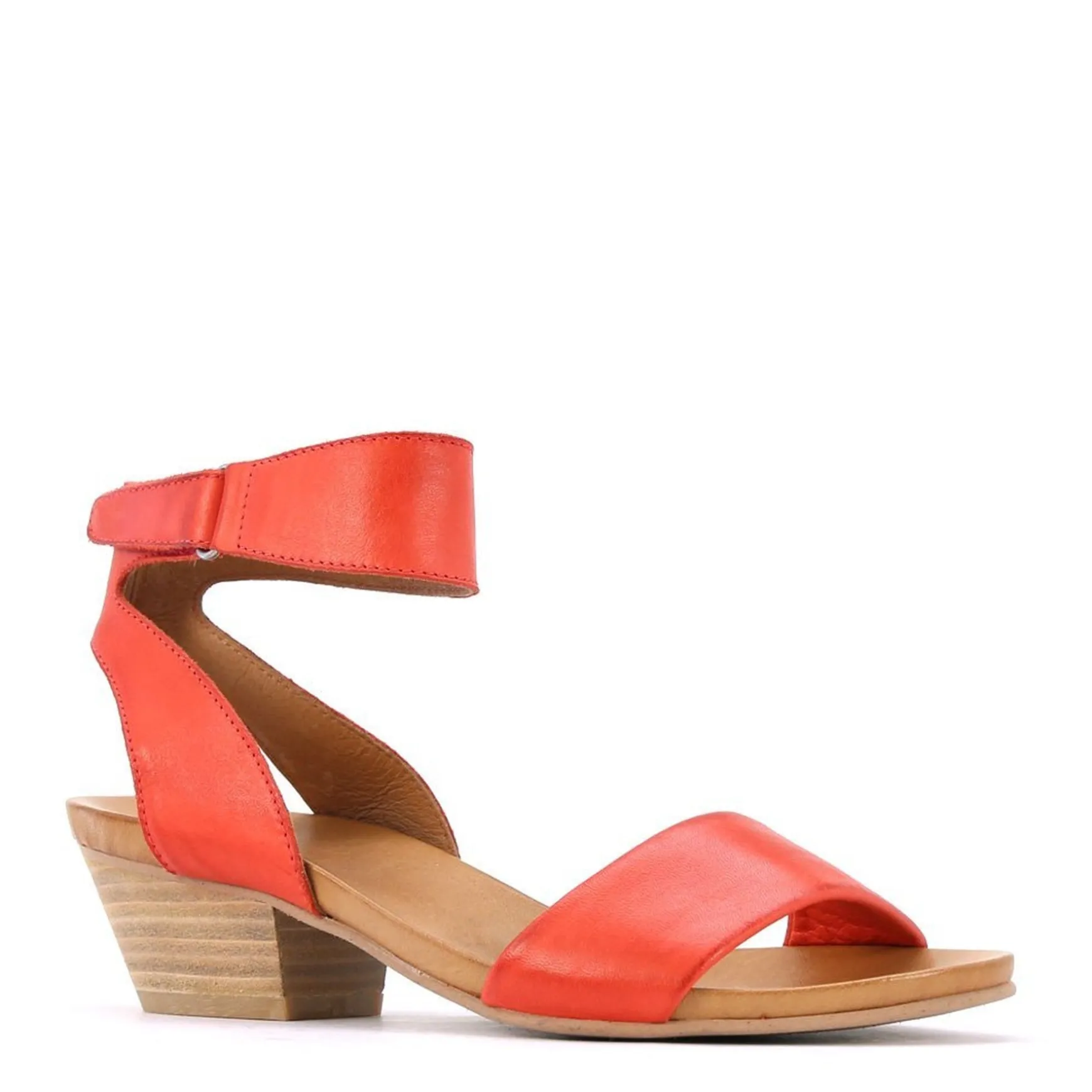 CUBO WOODEN STACK HEEL SANDALS LEATHER>EOS Footwear Store
