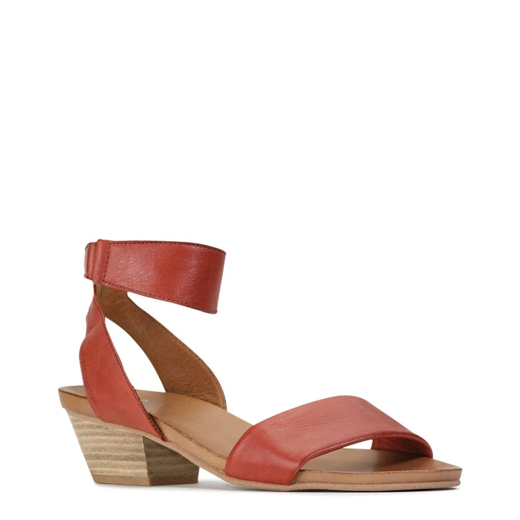 CUBO WOODEN STACK HEEL SANDALS LEATHER>EOS Footwear Store
