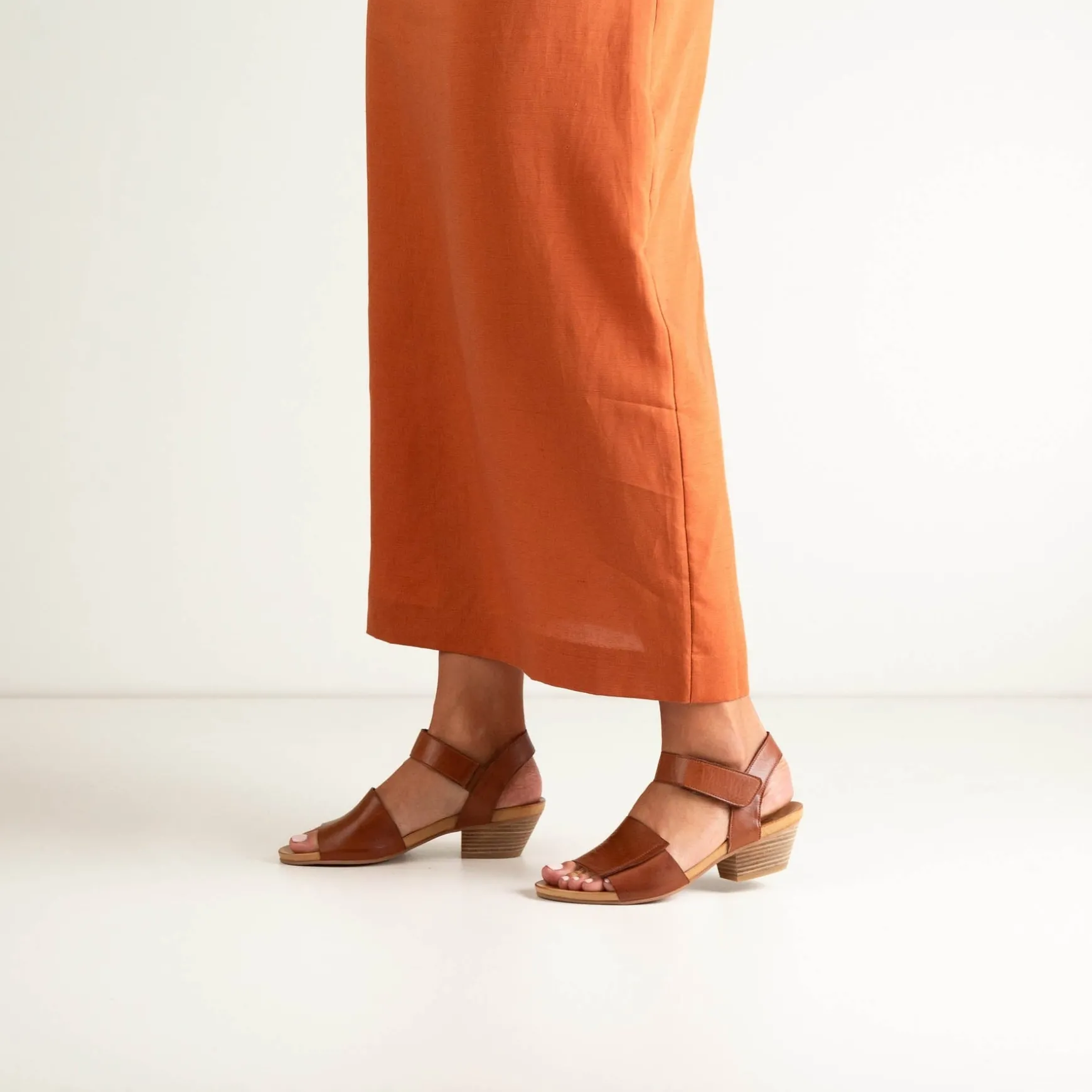 CURA ANKLE STRAP HEEL SANDALS LEATHER>EOS Footwear Sale