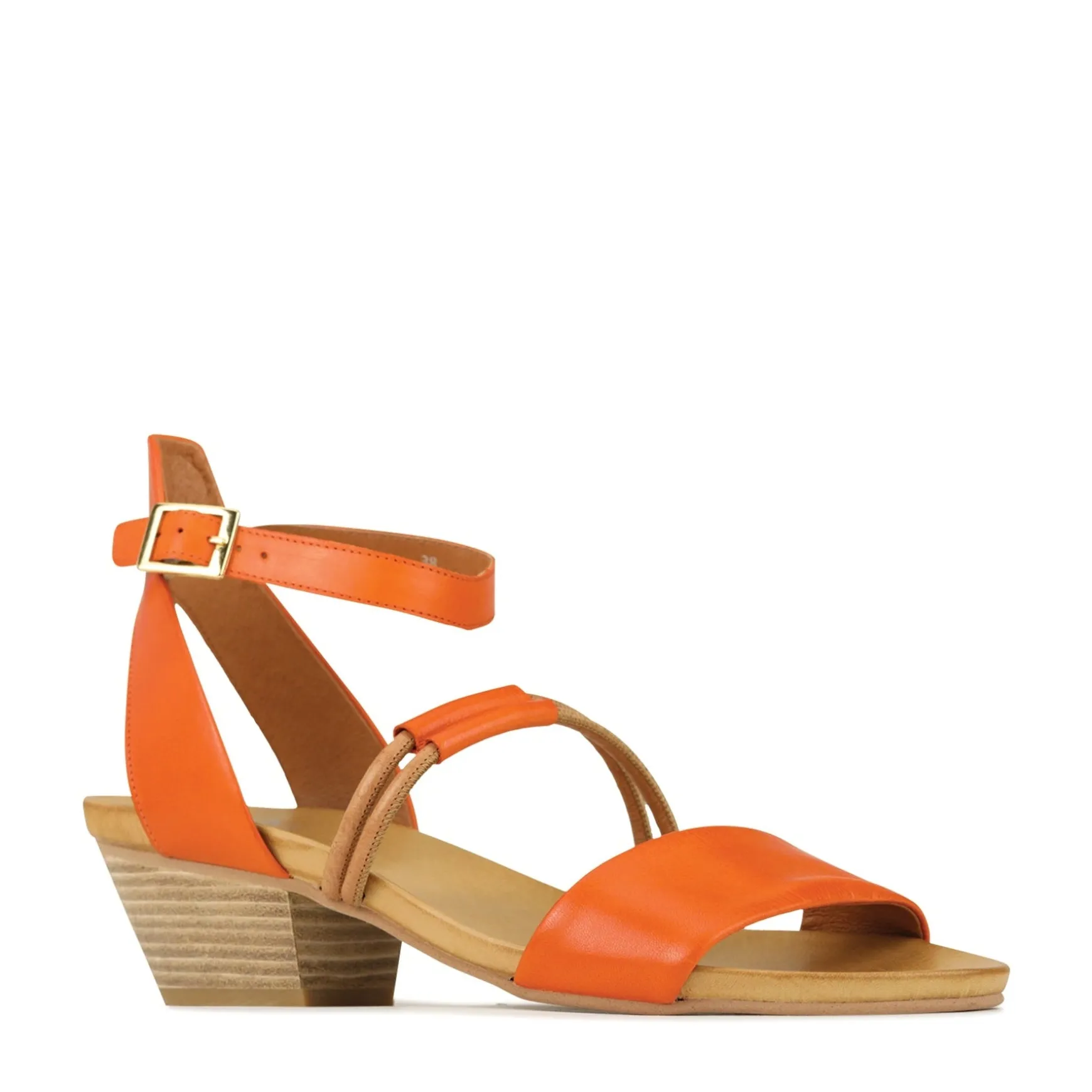 CURO ANKLE STRAP HEEL SANDALS LEATHER>EOS Footwear Discount