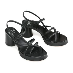 DORIANO LEATHER HEEL SANDALS><noscript><img width=