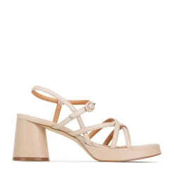 DORIANO LEATHER HEEL SANDALS><noscript><img width=