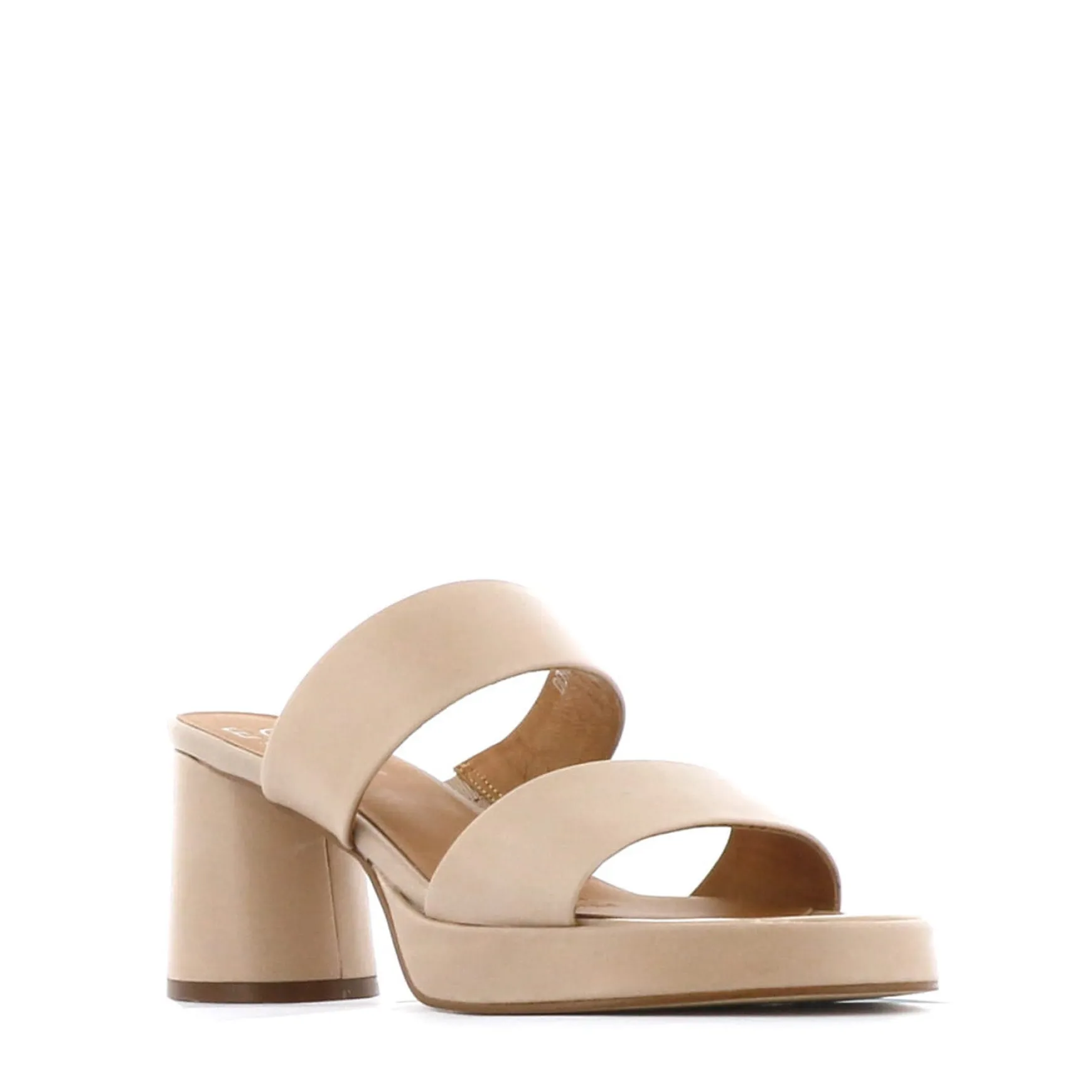 DORO LEATHER MULE HEEL SANDALS>EOS Footwear Cheap