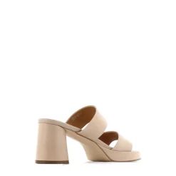 DORO LEATHER MULE HEEL SANDALS><noscript><img width=