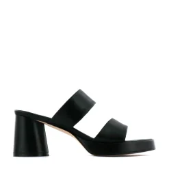 DORO LEATHER MULE HEEL SANDALS><noscript><img width=