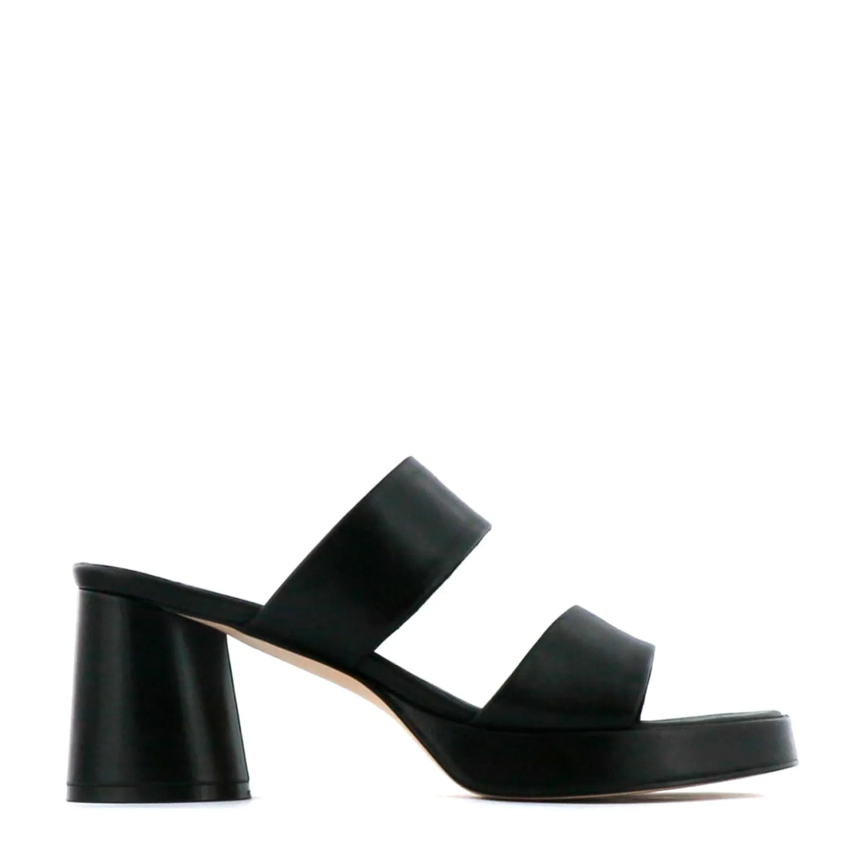 DORO LEATHER MULE HEEL SANDALS>EOS Footwear Cheap