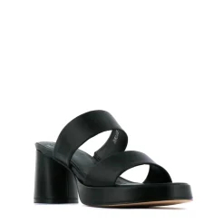 DORO LEATHER MULE HEEL SANDALS><noscript><img width=