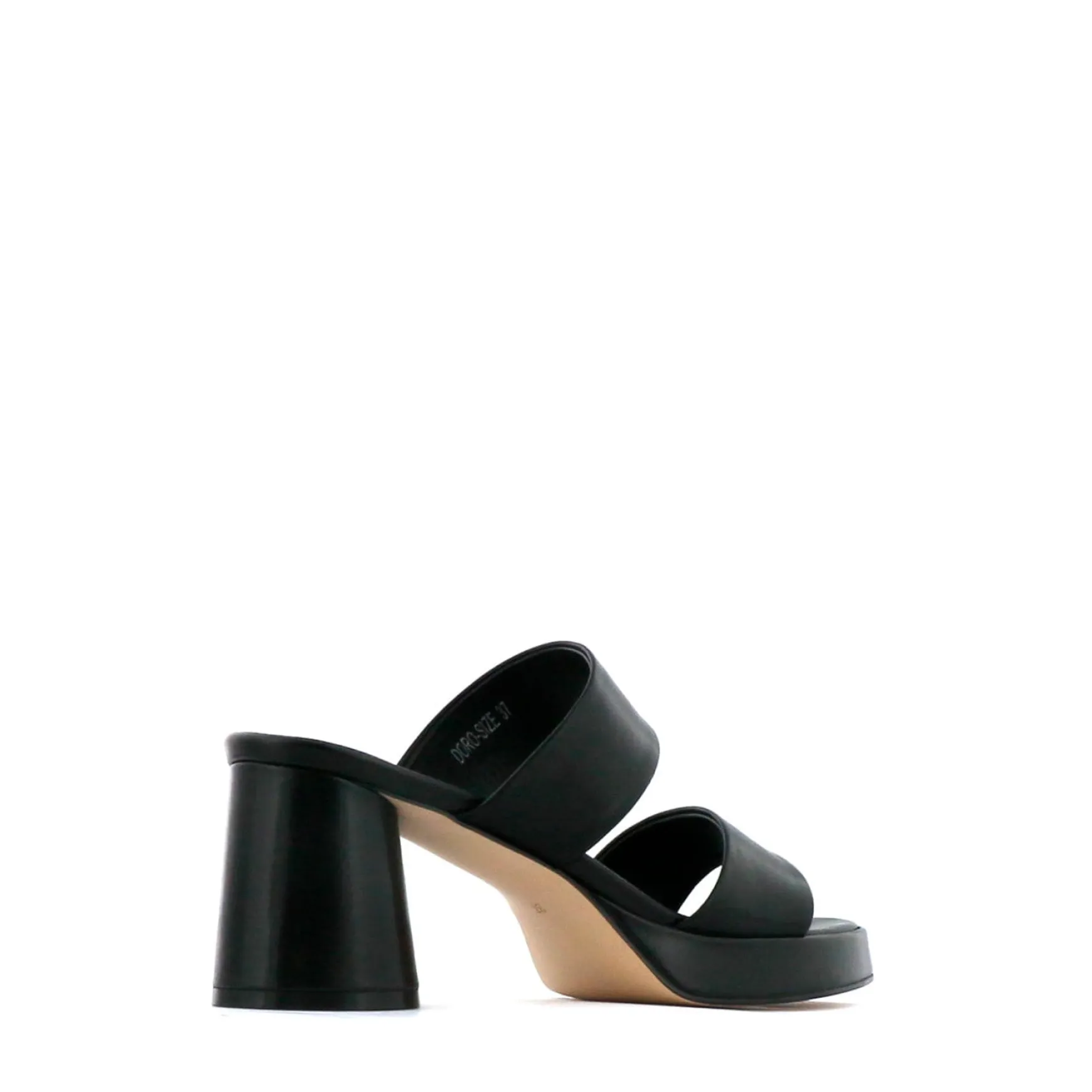 DORO LEATHER MULE HEEL SANDALS>EOS Footwear Cheap