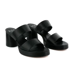 DORO LEATHER MULE HEEL SANDALS><noscript><img width=