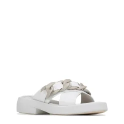 ELEASE LEATHER SLIDE HEEL SANDALS><noscript><img width=