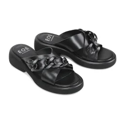 ELEASE LEATHER SLIDE HEEL SANDALS><noscript><img width=