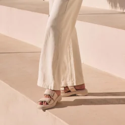 ELENI LEATHER HEEL SLIDE SANDALS>EOS Footwear Flash Sale
