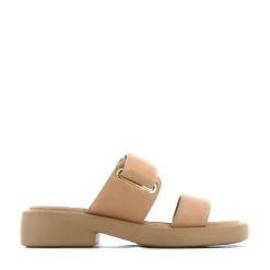 ELENI LEATHER HEEL SLIDE SANDALS><noscript><img width=