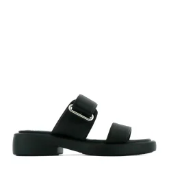ELENI LEATHER HEEL SLIDE SANDALS><noscript><img width=