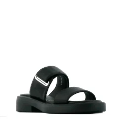 ELENI LEATHER HEEL SLIDE SANDALS><noscript><img width=