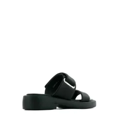 ELENI LEATHER HEEL SLIDE SANDALS><noscript><img width=