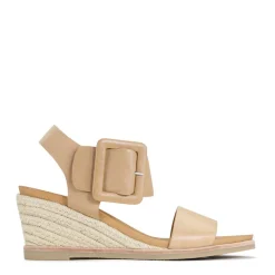 EMPATHY LEATHER ESPADRILLE WEDGE SANDALS><noscript><img width=