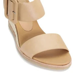 EMPATHY LEATHER ESPADRILLE WEDGE SANDALS><noscript><img width=