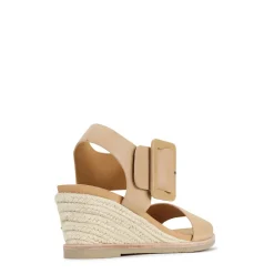EMPATHY LEATHER ESPADRILLE WEDGE SANDALS><noscript><img width=