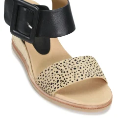 EMPATHY LEATHER ESPADRILLE WEDGE SANDALS><noscript><img width=