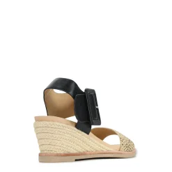 EMPATHY LEATHER ESPADRILLE WEDGE SANDALS><noscript><img width=