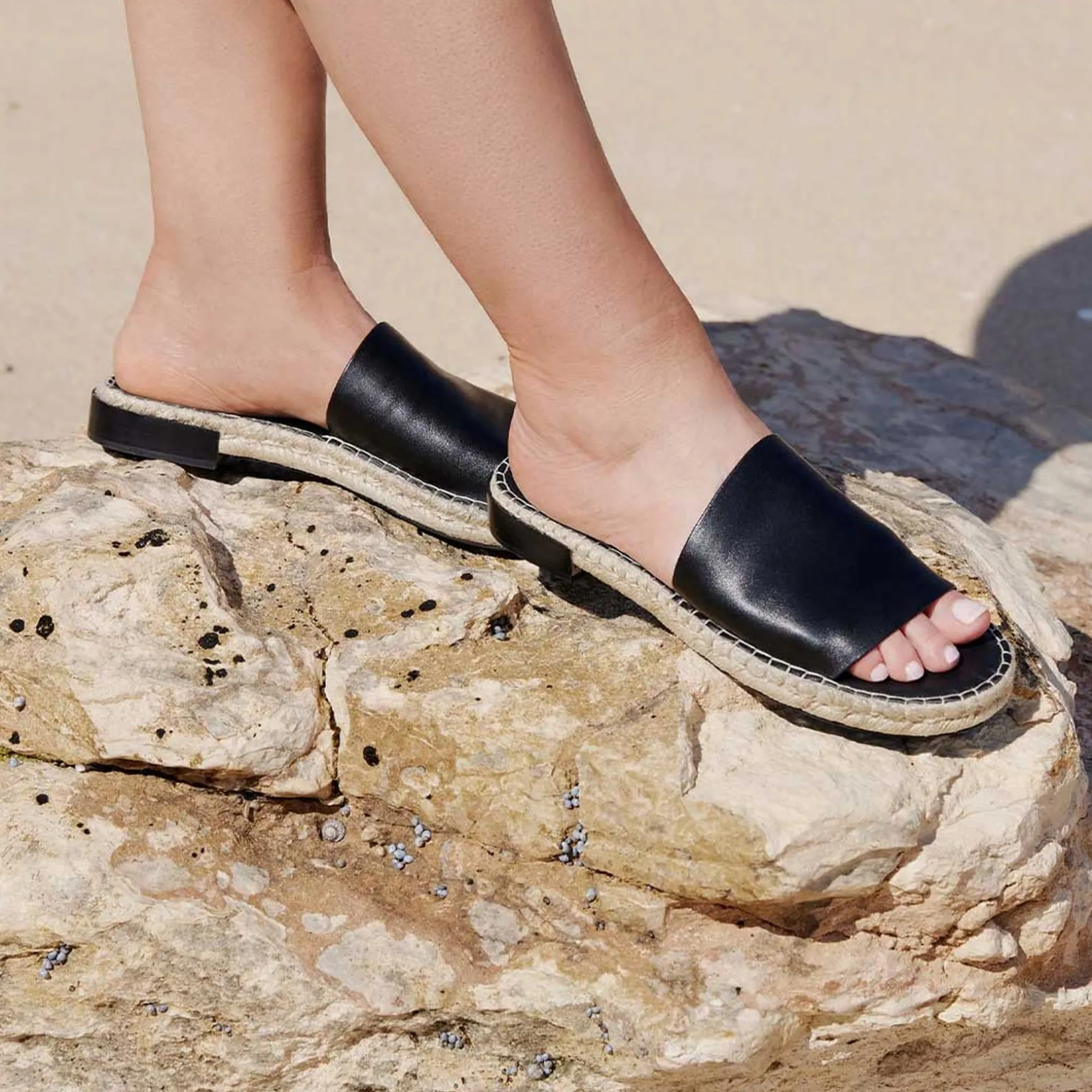 ESP LEATHER ESPADRILLE SLIDE>EOS Footwear Cheap