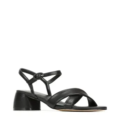 FIORA LEATHER BLOCK HEEL SANDALS><noscript><img width=