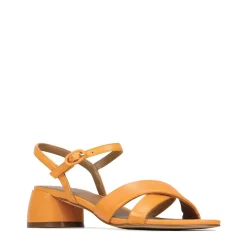 FIORA LEATHER BLOCK HEEL SANDALS><noscript><img width=