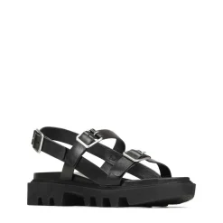FLICKER LEATHER SANDALS><noscript><img width=
