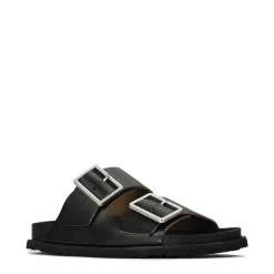 FLOREN LEATHER SLIDE SANDALS><noscript><img width=