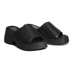 FLORIA LEATHER CHUNKY WEDGE SANDALS><noscript><img width=