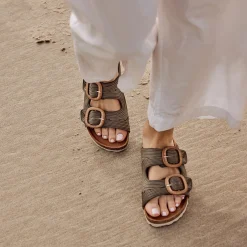 GIANA SLIDE SANDALS LEATHER>EOS Footwear New