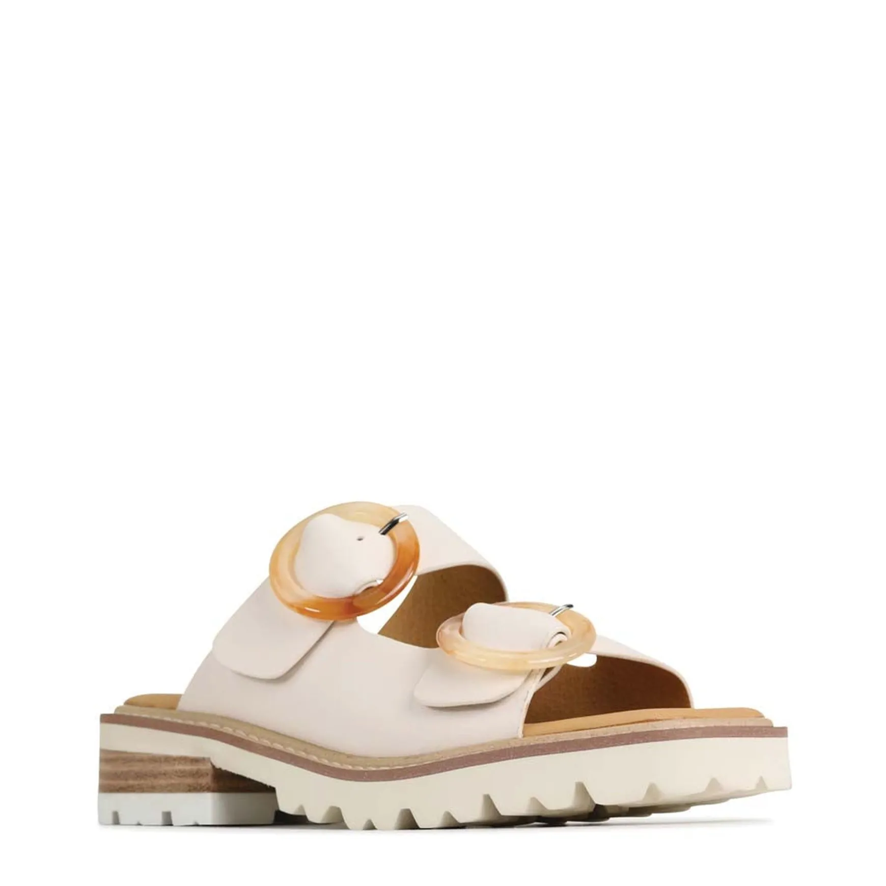 GILA BLOCK HEEL SLIDES LEATHER>EOS Footwear Store